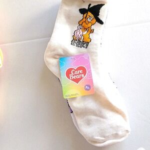 NEW Care Bears Pumpkin Witch Hat  Halloween 3 Pairs Socks‎ Shoe Size 4-10 Womens
